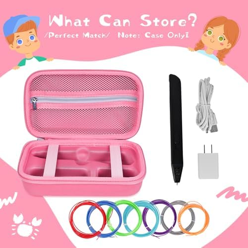 Hard Case Compatible with MYNT3D Super/Professional Printing 3D Pen,Pink - Image 2