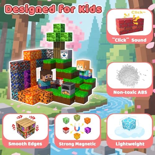 Magnetic Blocks, 300PCS Toys Building Cube Birthday Gifts for Kids - Image 3