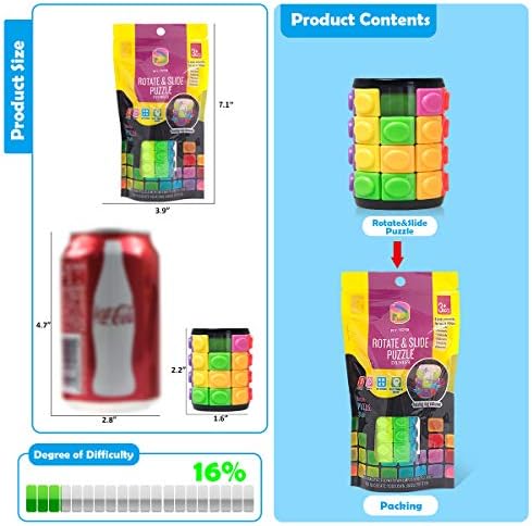 R.Y.TOYS Rotate and Slide Puzzle-Design Patent,Fidget Toys(Restore Order/Create Patterns) 8 Colors,4 Layers-Detach Piece for Quick Play,Brain Teaser,Sensory Toys,Birthday Gifts,Easter Basket Stuffers - Image 5