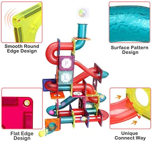 Magnetic Tiles,125 Piece Pipe Magnetic Blocks for Toddlers, 3D Clear Magnets Toys, STEM Toy Children Magnetic Tiles Building Set for Kids Boys Girls Age 3 4 5 6 Year Old 3 - Image 3