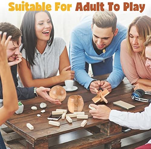 34 Pcs Metal Brain Teaser Puzzles for Kids Adult 3D Wooden Mind Games Puzzle Cube Wooden Brain Games Block Metal Wire Unlock Interlock Game Educational Logic Mind Desktop Toys - Image 6