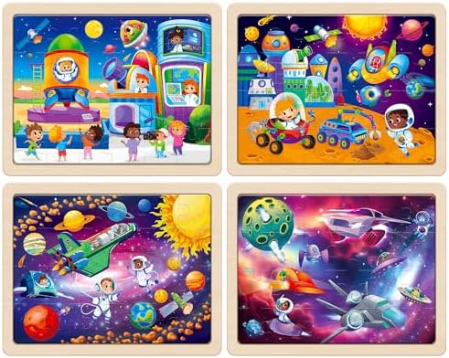 SYNARRY Large Space Planet Solar System Wooden Puzzles for Kids Ages 4-6 - Image 2