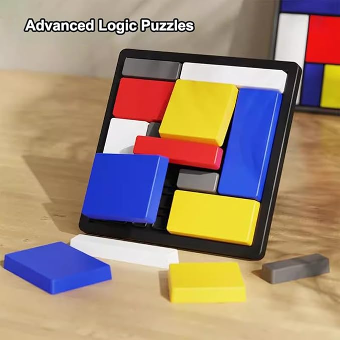 Logic Puzzle Brain Teaser Game for Kids & Adults, 88 Challenges 4 Difficulty Levels, Portable Design for Brain Training (1pcs)