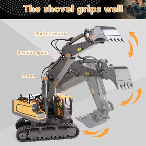 PREPOP RC Excavator, Remote Control Construction Toy Vehicle - Image 6