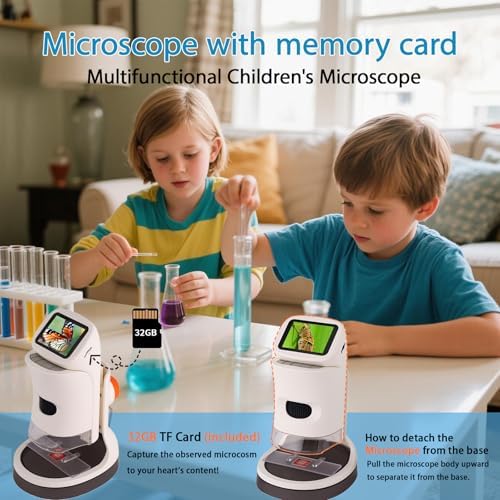 Microscope for Kids,1000X Magnification.Digital Microscope with 1080p 2" HD Screen,Photo & Video Recording,USB Rechargeable.Microscope for Kids 8-12 - Image 5