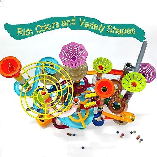 Marble Run - 200Pcs Maze Game Construction Building Toy, Race Track Set with 30pcs Glow in Dark Plastic Marbles STEAM Building Toys Gift for Kids (Marble run-200) - Image 4