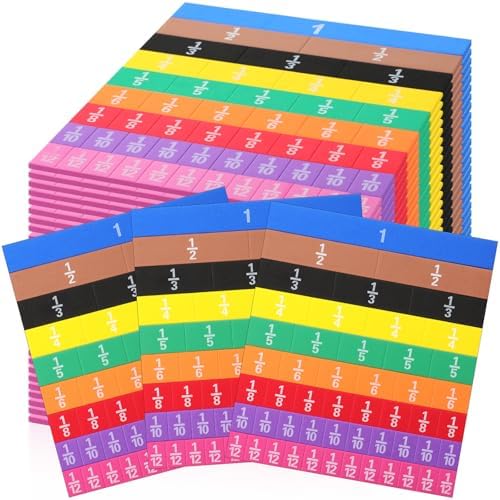 Sayglossy 36 Sets Fraction Tiles Set for Math Classroom Fractions Manipulatives Math Learning Manipulatives for Home School Supplies by Sayglossy