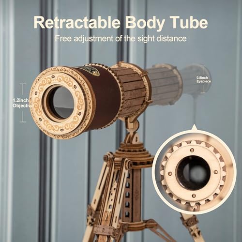 ROKR 3D Wooden Puzzles-Model Building Kits-DIY Kits for Adults-Wooden Monocular Telescope Science Gifts Kits for Adults - Image 3