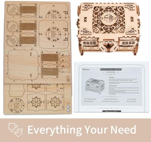 3D Wooden Puzzles for Adults, Treasure Box, DIY Mechanical Model Kits for Adults and Kids to Build, Creative Gift for Women or Men Birthday, Christmas (Treasure Box) - Image 7