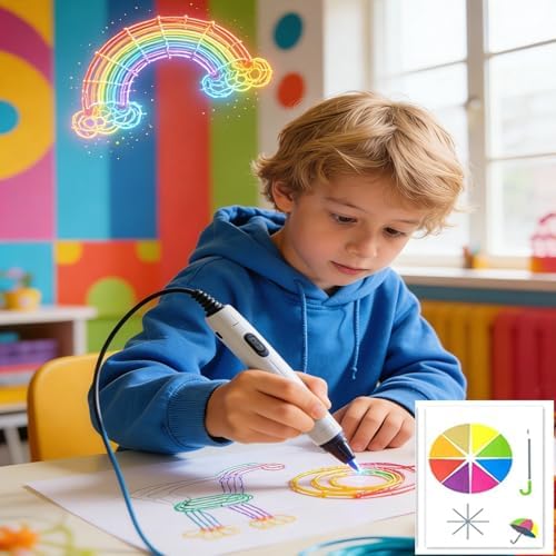 3D Printer Drawing Molds Paper Stencils for 3D Printing Pen,3D Printer Drawing Template for 3D Pen,Reusable Graffiti Template,40 Patterns with PVC Transparent Board. - Image 6