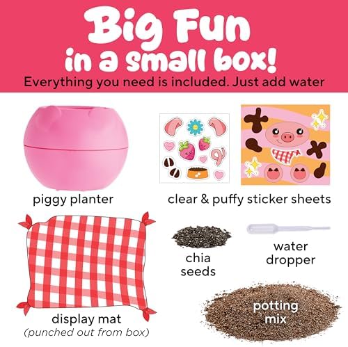 Creativity for Kids Plant-a-Pet Barnyard Pig Kit | Decorate, Plant & Grow Your Own Pet | Chia Seed Gardening Craft | Spring Crafts & Screen-Free Kids Activity (Ages 6+) - Image 4