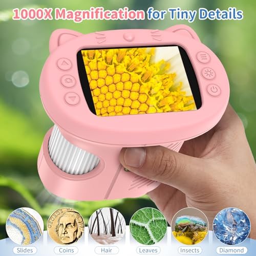 Kids Handheld Digital Microscope 1000X: Science Gift Kit STEM Toy Ages 5-13 - Image 3