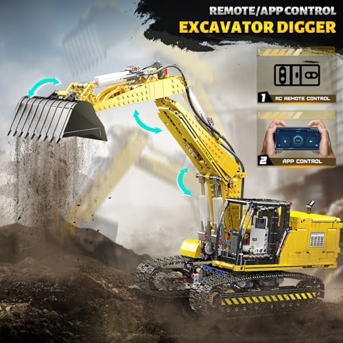 Mould King 13112 Upgraded RC Excavator Building Sets, 2169+ Pieces Building Model Kits, App Remote Control Construction Truck Excavator Science Kits with Motor, STEM Engineering Toys for Teens Adults - Image 2