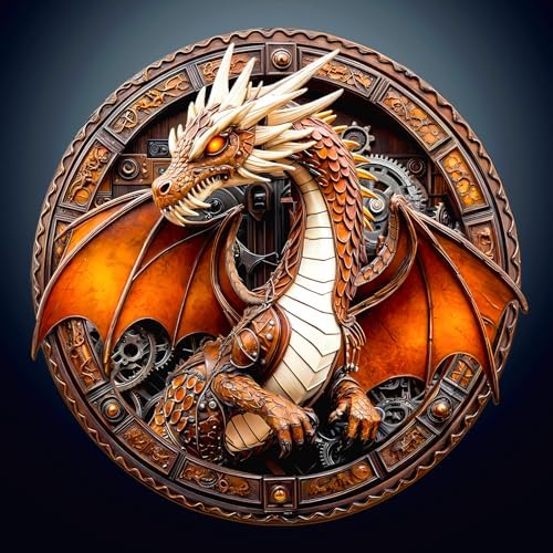 Wooden Puzzles for Adults,Mechanical Dragon Puzzles Gift,13.4*13.3in 300pcs by Purdicra