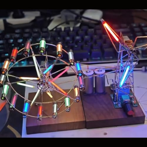 Rotating Colorful Ferris Wheel DIY Kit, Lighted Desktop Display, Rechargeable Power System, Hands-On Practice and Home Decor, Ideal Gift for Experiment Enthusiasts (Need Manual Soldering) - Image 5