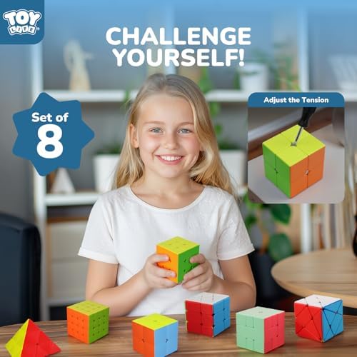 STEAM Life Speed Cube Set 8 Pack Magic Cube | Includes 3x3, 2x2, 4x4 Speed Cube, Pyramid Cube, Megaminx Cube Bundle Collection Cube Toys for Kids & Adults - Image 2