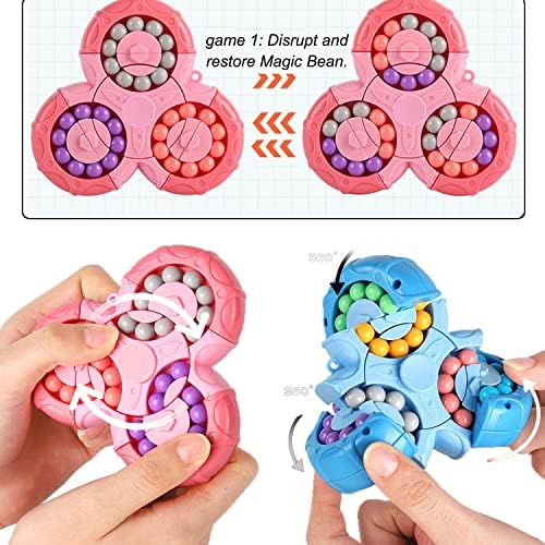Magic Bean Rotating Brain Teaser Finger Puzzle Toy,Boys Girl Handheld Spinner Stress Anxiety Relief Ball Game Sensory Toys,Gift for Kids Ages 3Above Easter Christmas Birthday New Year - Image 3