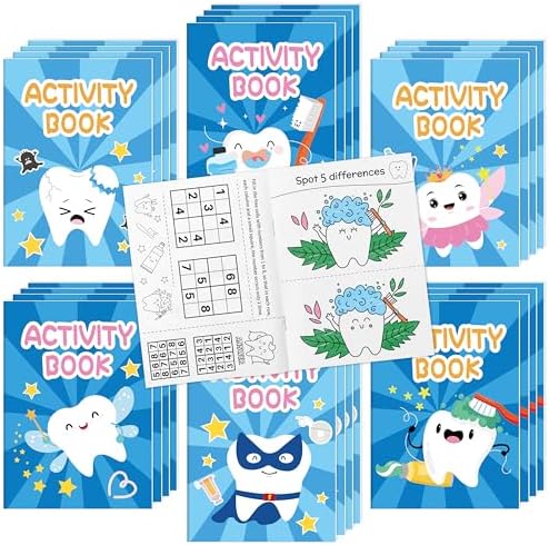 Bulk Tooth Activity Books, 72Pcs Mini Games Coloring Book Set for Kids by X1zuue