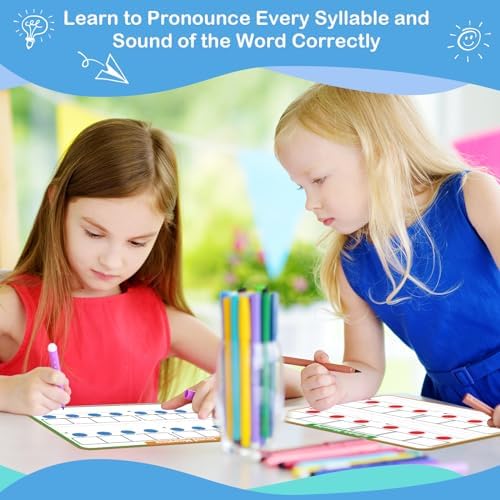 Aizweb Phonemic Awareness Dry Erase Board,9" x 12" Syllable Small Whiteboard,Speech Therapy Material Phonics Games, Letter Sound,Science Reading Manipulative,Preschool Kindergarten Classroom Must Have - Image 5