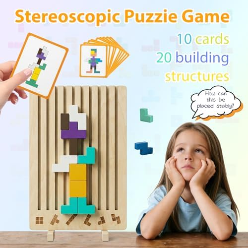 Wooden Montessori Brain Blocks, Quick-Reset Pattern Bag, Gift 3+ - Image 6