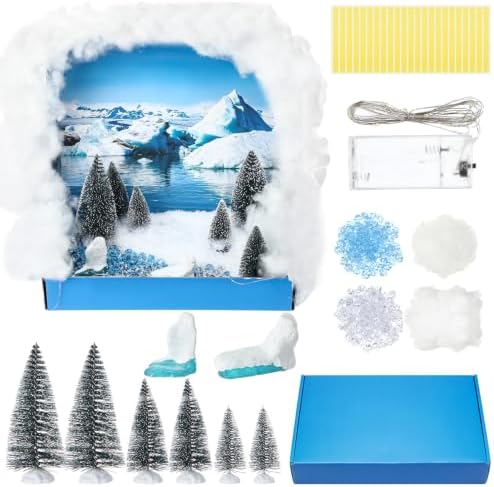 AmazingSpark 15 Pcs Polar Arctic Diorama Box Kit Habitat Project Box Set by Unknown