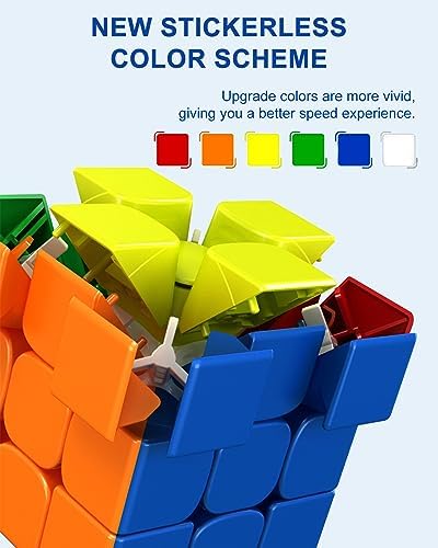 CFMOUR Magnetic 3x3 Speed Cube, Stickerless Magic with Stand, 48 Magnets - Image 6
