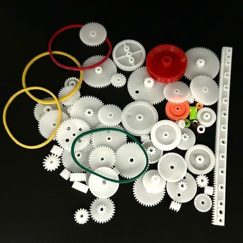 60PCS Small Gear Kit Plastic Gears Belt Pulley Single Gear Spindle Gear Small Motor Gears for DC Motor RC Car Robot Model Toy DIY Gear Replacement - Image 4