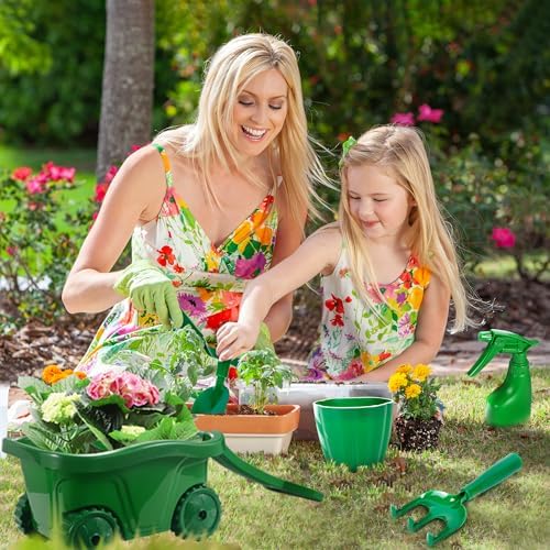 Duckura Kids Gardening Tools Set, Wheelbarrow Sets Outdoor Yard Toy Ages 3+ - Image 4