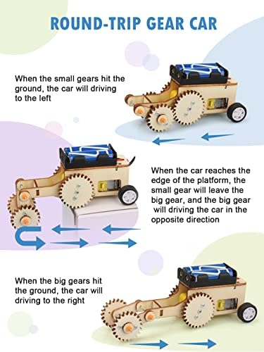 STEM Kits for Kids 6-8-10-12, Toys for 8 9 10 11 12 13 Year Old Boys and Girls, 10 in 1 Model Car Kits, Gifts for Boys 8-12, Wooden 3D Puzzles, STEM Projects, Science Educational Crafts Building Kit - Image 5