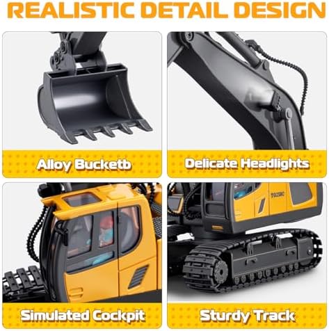 Remote Control Excavator Toys, 11 Channel 1:20 RC Construction Truck - Image 4