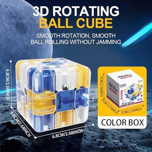 3D Rolling Ball Maze Cube, Brain Teaser Puzzles Toys Educational Focus Toys - Image 2