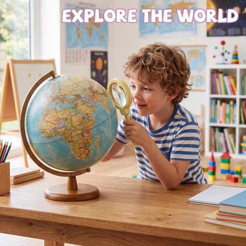Lewtemi 6 Pack Kids Magnifying Glass with Stand, Boho Color - Image 5