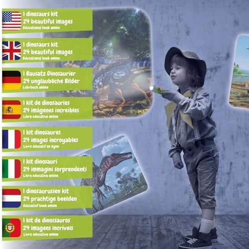 Science4you Dinosaur Torch Projector for Children 4+ Years, Projector Torch for Kids + 24 Images and Poster Included, Dino Stem Toy, Gift for Boys and Girls Age 4 5 6+ - Image 2
