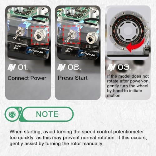Shaftless Brushless Motor Demonstration Model, Open-Structure Electromagnetic Teaching Device with Adjustable Speed, Forward Reverse Rotation and STEM Engineering Display - Image 4