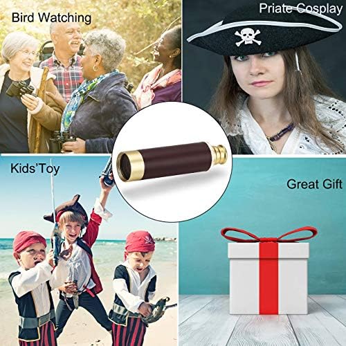 Pirate Monocular Telescope, 25x30 High Powered Zoomable Collapsible Brass Spyglass Handheld Waterproof Telescope Monocular for Bird Watching Hunting Hiking Travelling - Image 7