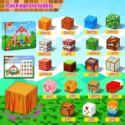 100PCS Magnetic Blocks Cubes Building Toys Set for Kids Ages 3-10 - Image 6
