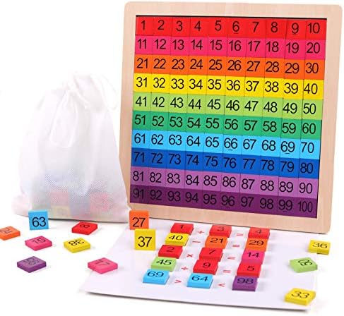 Wooden Montessori Math Counting Hundred Board Toys by GEMEM