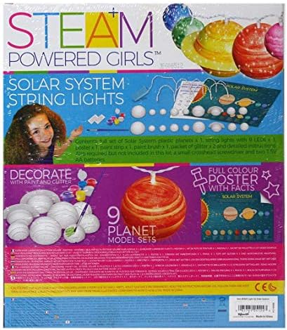 4M Toysmith, STEAM Powered Girls Solar System String Lights, Mini-Planetarium DIY Stem Toy, for Girls Ages 5+ - Image 2