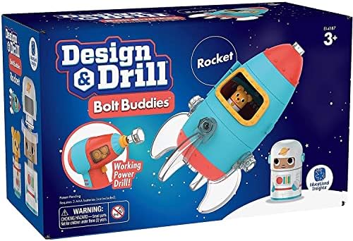 Educational Insights Design & Drill Bolt Buddies Rocket - Building Construction Toys for Toddlers 3-5, Take Apart Toy Rocket Kit, Kids Tool Set with Electric Toy Drill, Toddler STEM Toys - Image 4