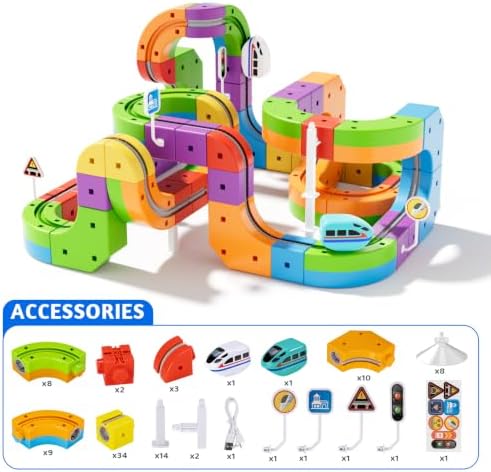 klick Rail Electric Train Set 3D Magic Flexible Race Track for Kids 3 4 5 6 7 8 Years Old, Race Car Track with Anti-Gravity, Educational STEM LearningToy for Boys Girls Birthday - Image 5