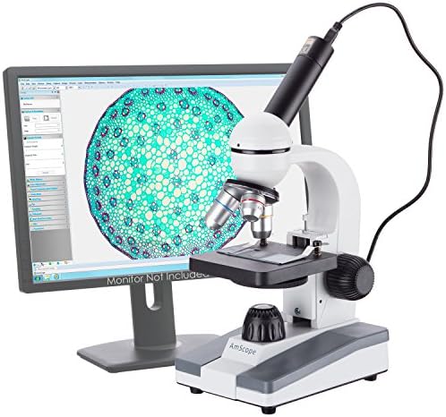 AmScope M148C-E Compound Monocular Microscope, 40x-1000x by AmScope