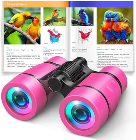 Toys for 3-7 Year Old Girls: LET'S GO! Binoculars for Kids Bird Watching|Camping|Hiking 3 4 5 6 7 8 Year Old Girl Boy Birthday Gifts Outdoor Toy for Kid Ages 4-6 Toddler Gift Stuffers by LETSGO
