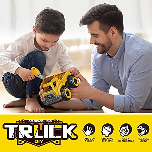 4-in-1 Take Apart Car Toys for Boys, DIY Engineering Construction Trucks - Image 7