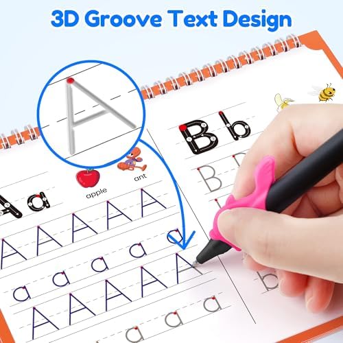 Magic Grooved Writing Practice for Kids 3-8, Grooved Handwriting Workbook - Image 4