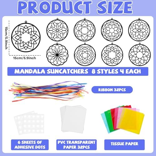 Lonfliness 32 Sets Suncatchers Craft Kit for Kids DIY Art Craft - Image 2