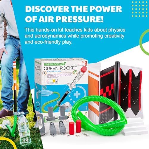 Green Science - Green Rocket - STEM Rocket Launcher for Kids - Build & Launch a Recycled Rocket with Air Pressure - Educational Toy for Young Scientists - Easy & Engaging Science Experiment - Image 6