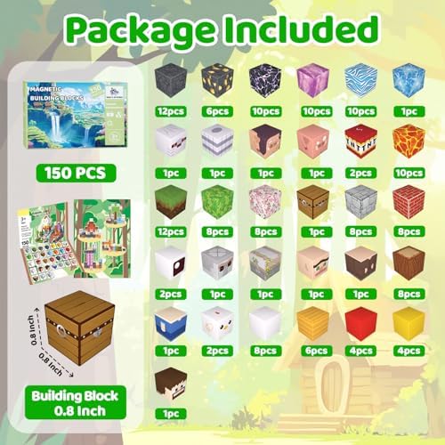 Magnetic Blocks, 150PCS Light Up Building Cube Toys Gifts for Kids - Image 2