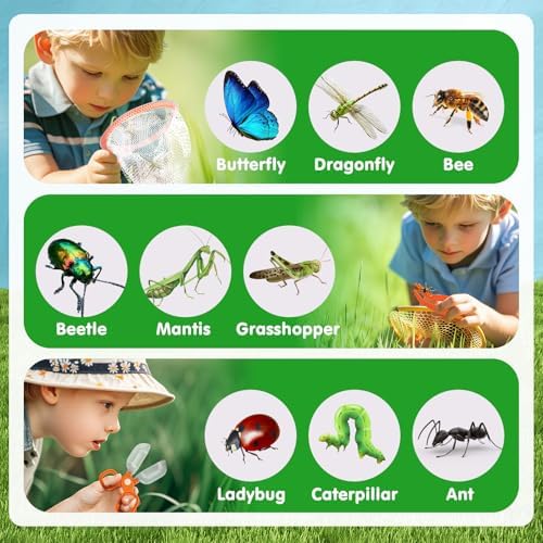 AuntyFey Bug Catcher Kit For Kids, Bug Catching Kit for Kids with Bug Cage, Bug Box, Bug Net, Insert Catcher, Kid Binoculars, Magnifying Glass, Critter Keeper, Outdoor Explorer Kit for Kid 3 4 5 6 7 8 - Image 5