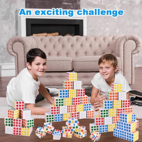 GOLDGE 100 Mini Cube Puzzles, 1.18in 3x3 Magic Cube Party Favors for Kids - Image 6