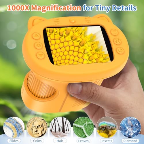 Kids Handheld Digital Microscope 1000X: Science Gift Kit STEM Toy Ages 5-13 - Image 3